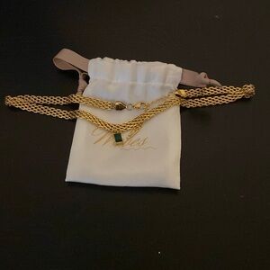 18K GOLD FILLED Mesh Vintage Choker Necklace, Zircon Stone Necklace, WATERPROOF